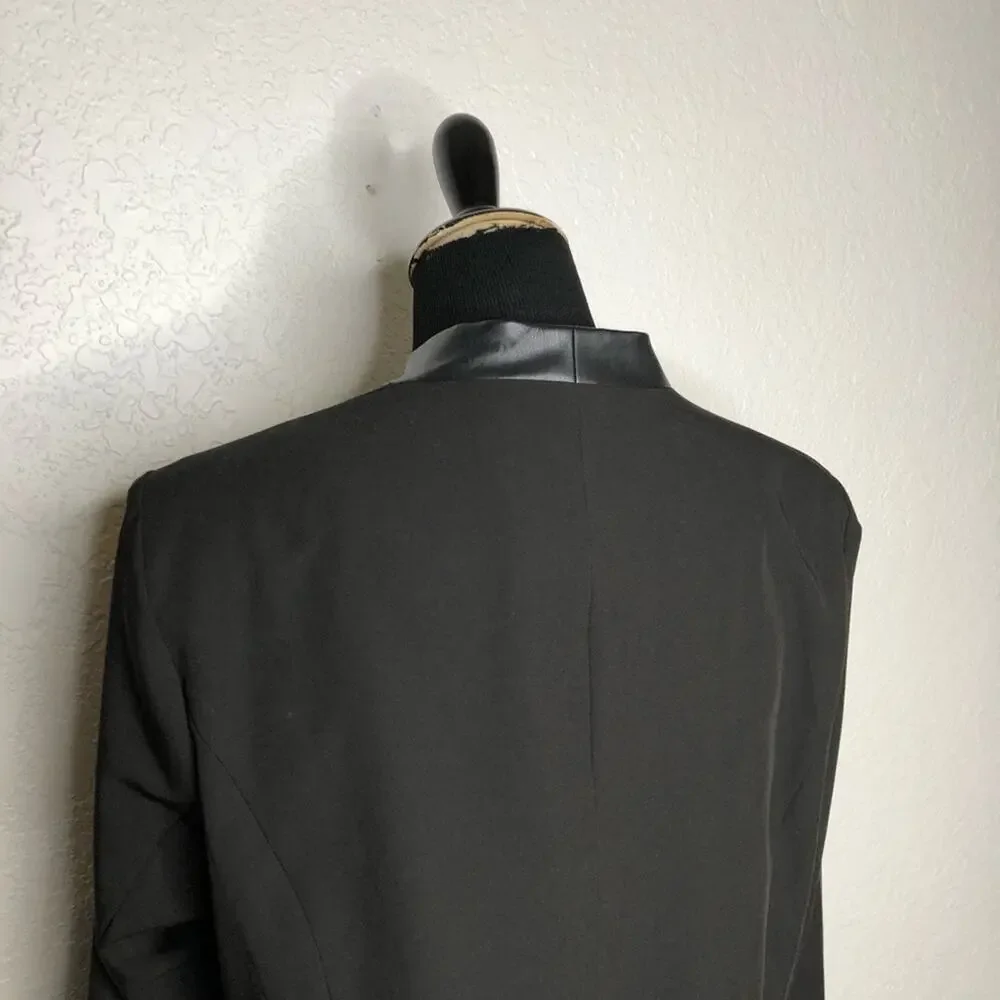 Torrid black faux leather trim open front blazer jacket size 1 or 1X NWT